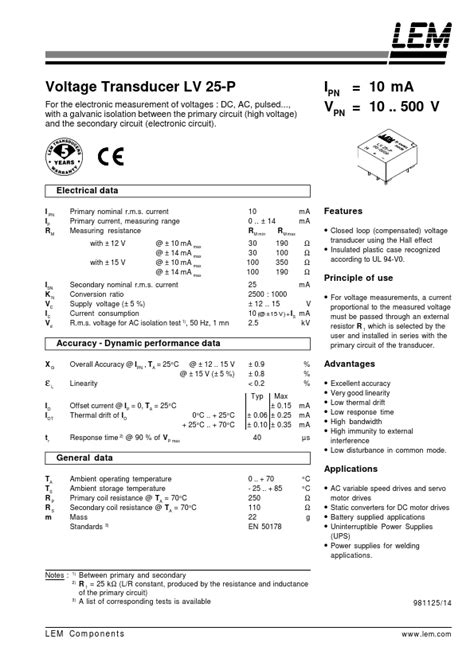 lv25p datasheet